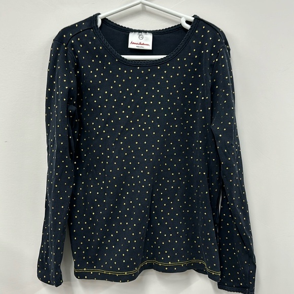 Hanna Andersson black and gold polka dot long sleeve 130 8 - Picture 1 of 5